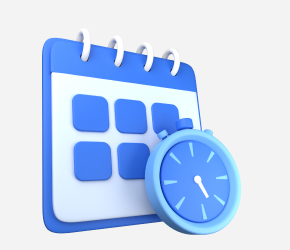 Perk icon — calendar with a clock (Flexible hours)