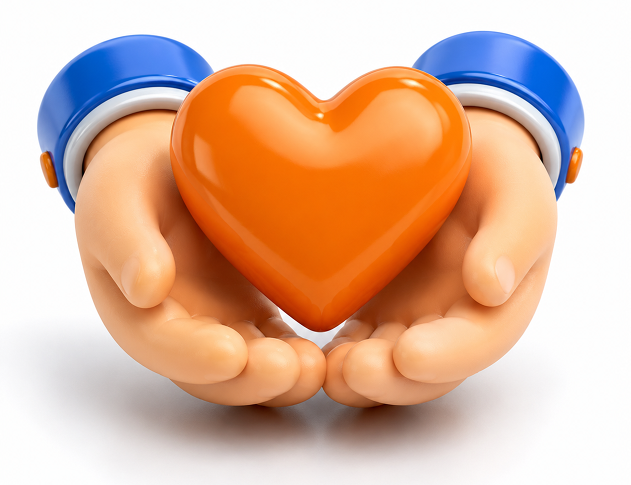Value icon — heart held in two hands (Kids first)