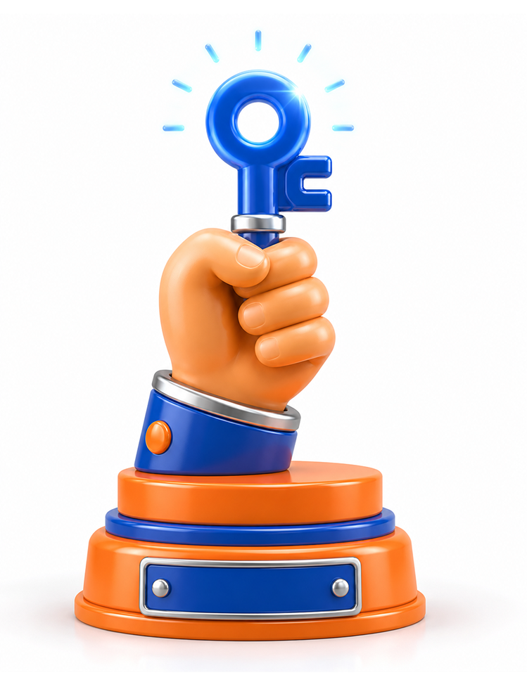 Value icon — hand holding up a key (Own it)